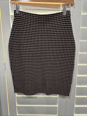 Milano Black and Beige Geometric Mini Skirt